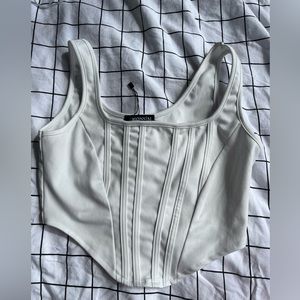White cropped shirt